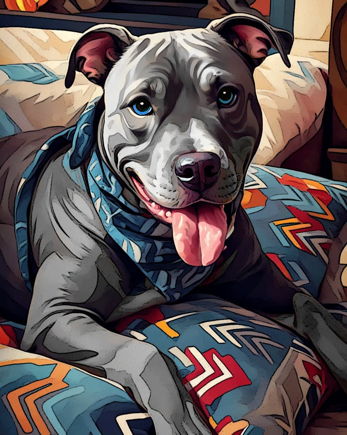 Flamenco Style Custom Pet Portrait
