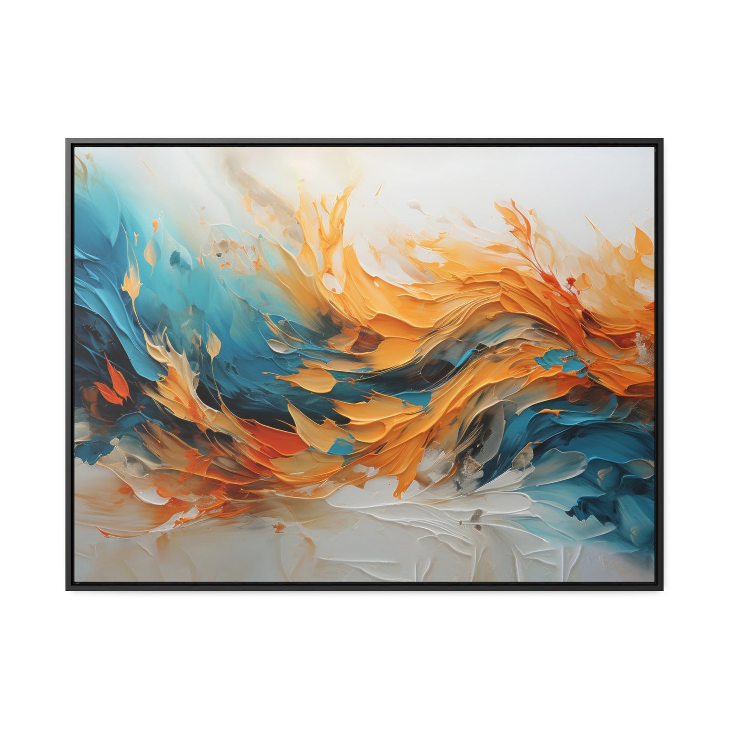 Decor Horizon , Orange and Blue Paint, Canvas Print, 1.25"