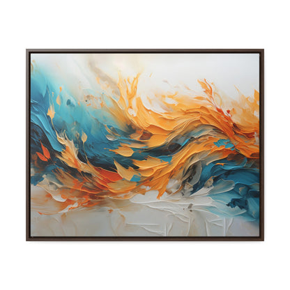 Decor Horizon , Orange and Blue Paint, Canvas Print, 1.25"