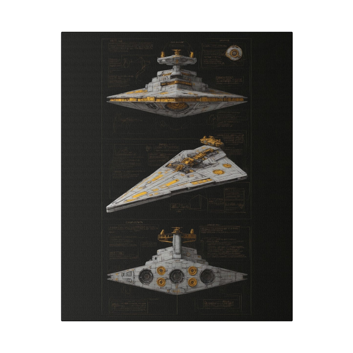 Destroyer, Dark, Ship concept canvas .75"