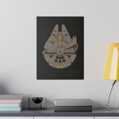 Falcon Top, Dark, Ship concept canvas .75"