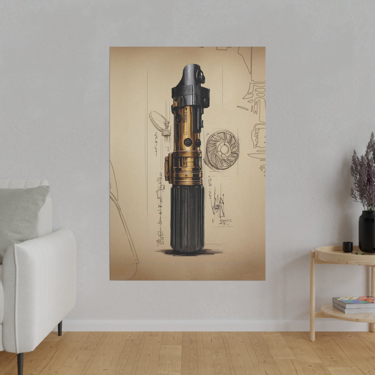 Fallen, Light, saber concept canvas .75"