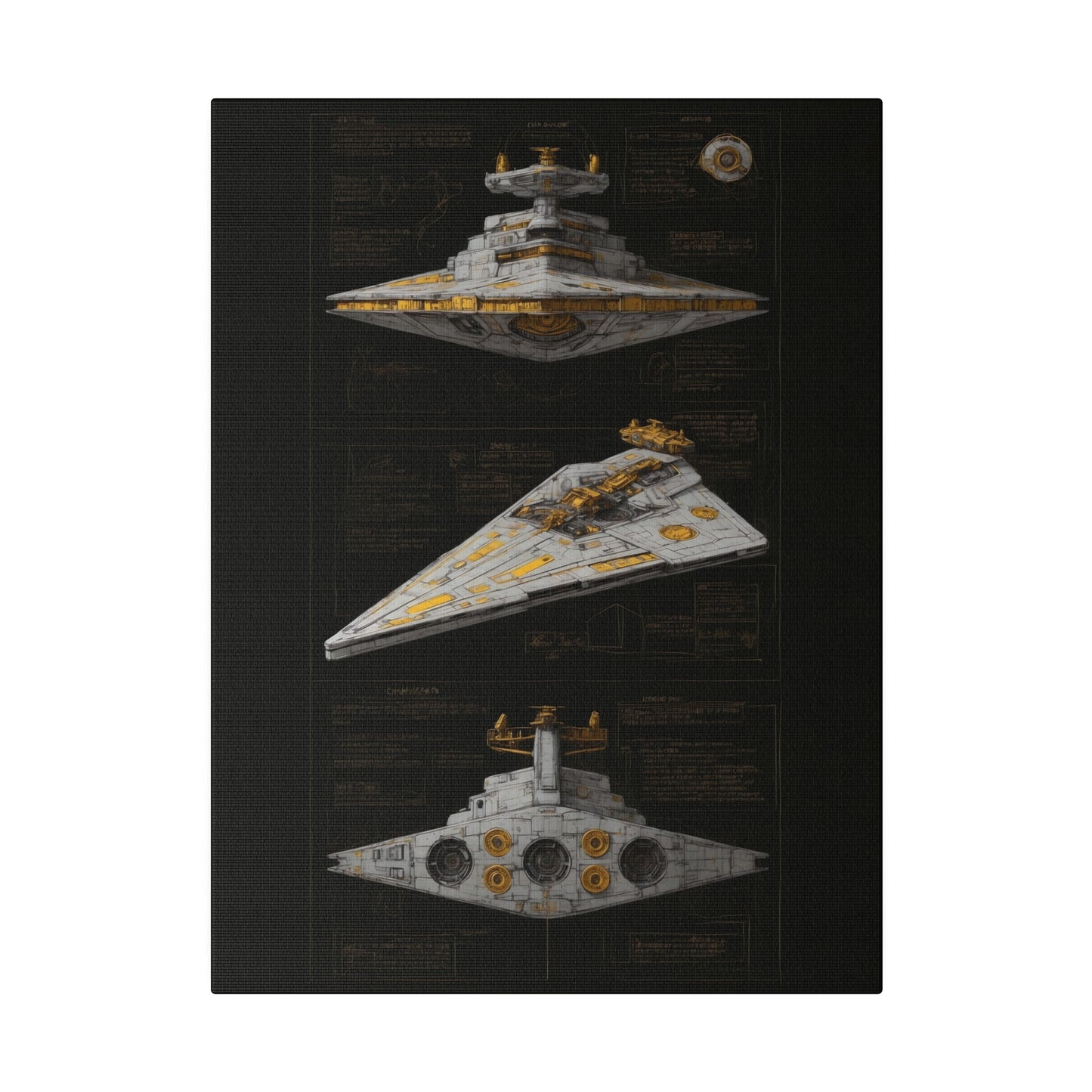 Destroyer, Dark, Ship concept canvas .75"