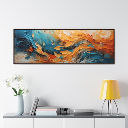 Decor Horizon , Orange and Blue Paint, Canvas Print, 1.25"