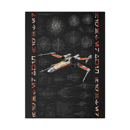 Fighter, Dark, Ship concept canvas .75"