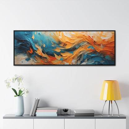 Decor Horizon , Orange and Blue Paint, Canvas Print, 1.25"