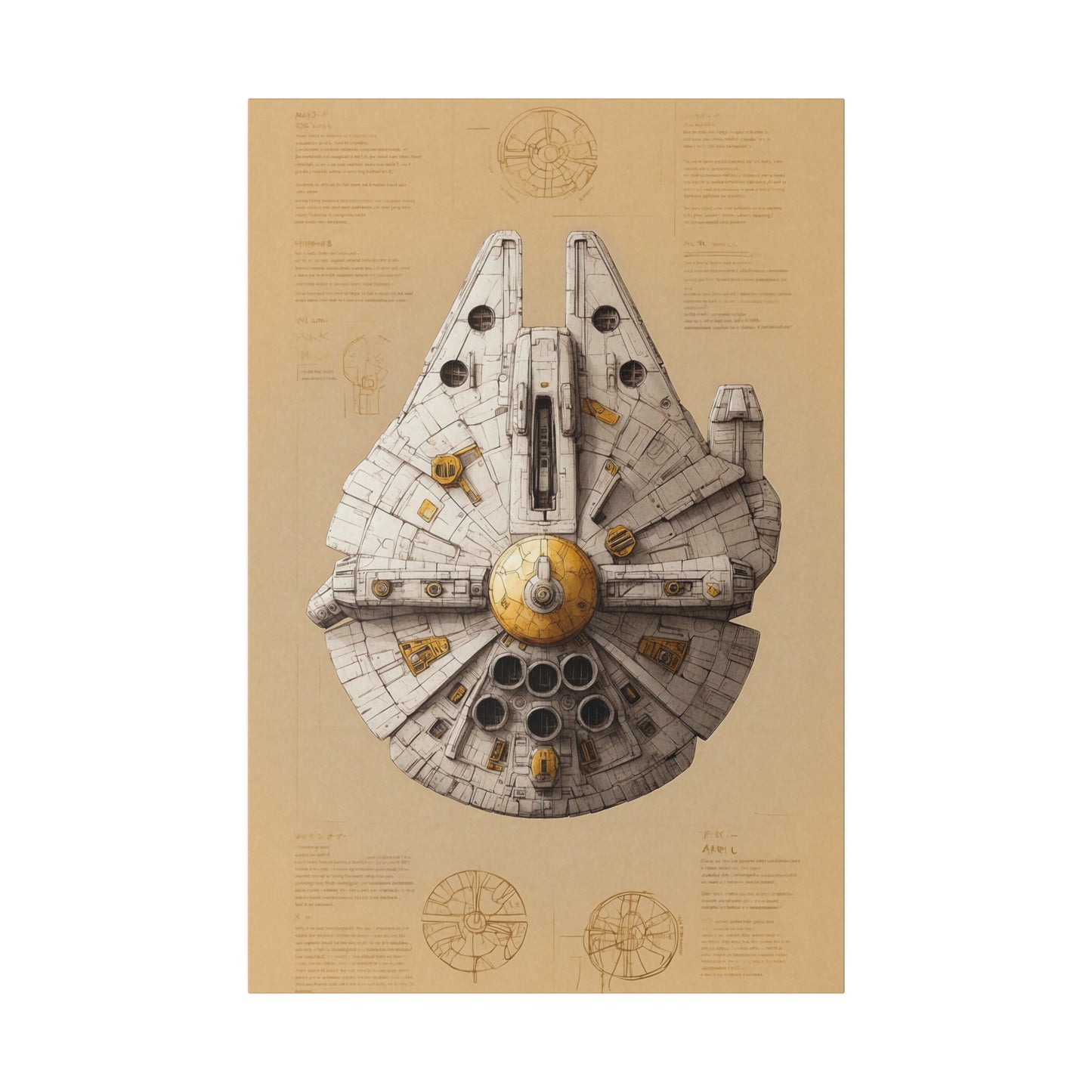 Falcon Top, Light, Ship concept canvas .75"