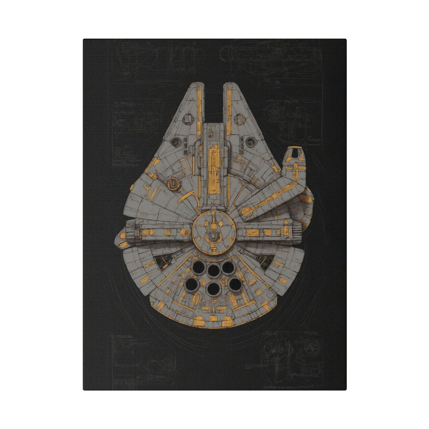 Falcon Top, Dark, Ship concept canvas .75"