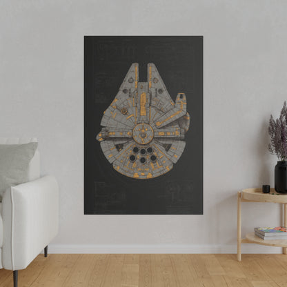 Falcon Top, Dark, Ship concept canvas .75"