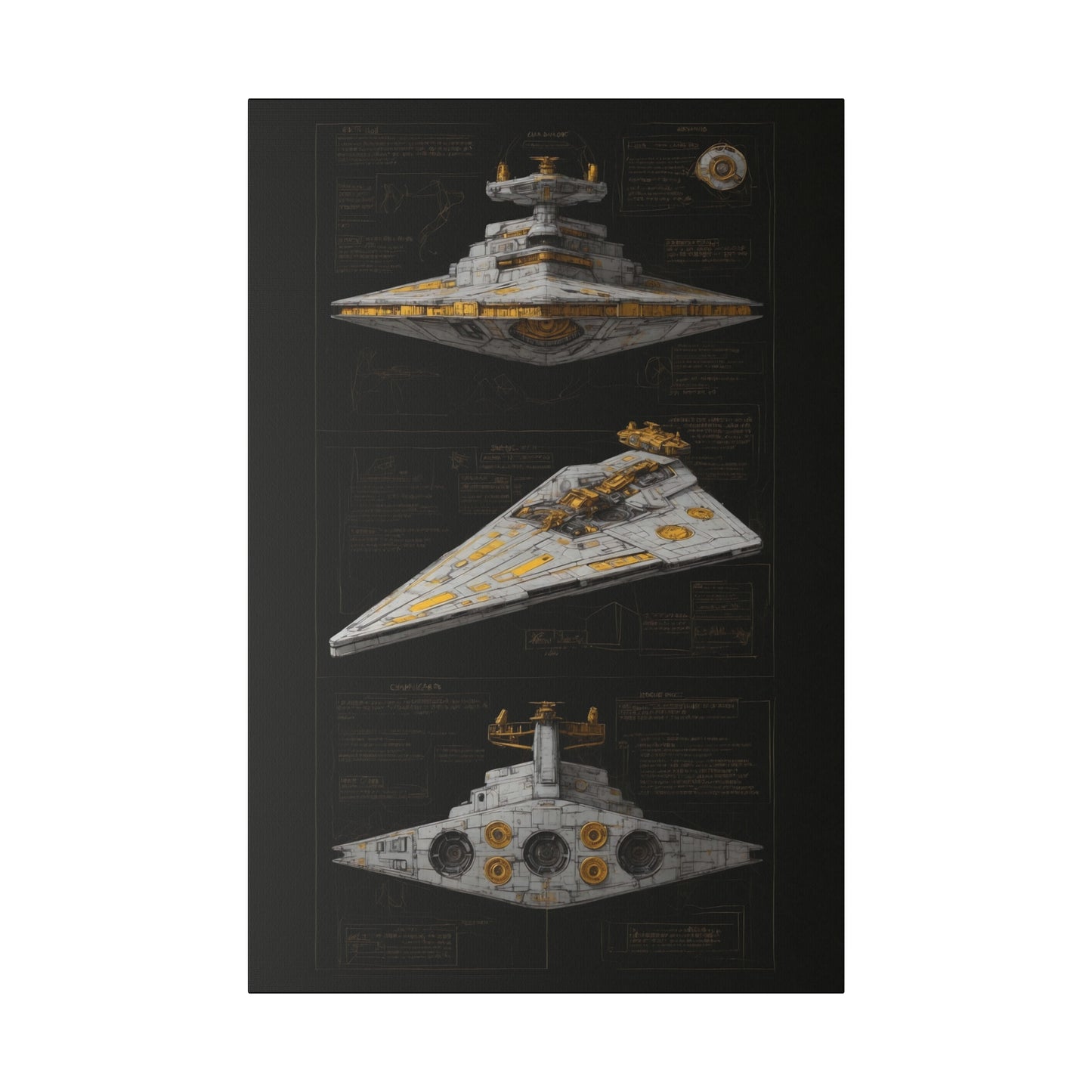 Destroyer, Dark, Ship concept canvas .75"