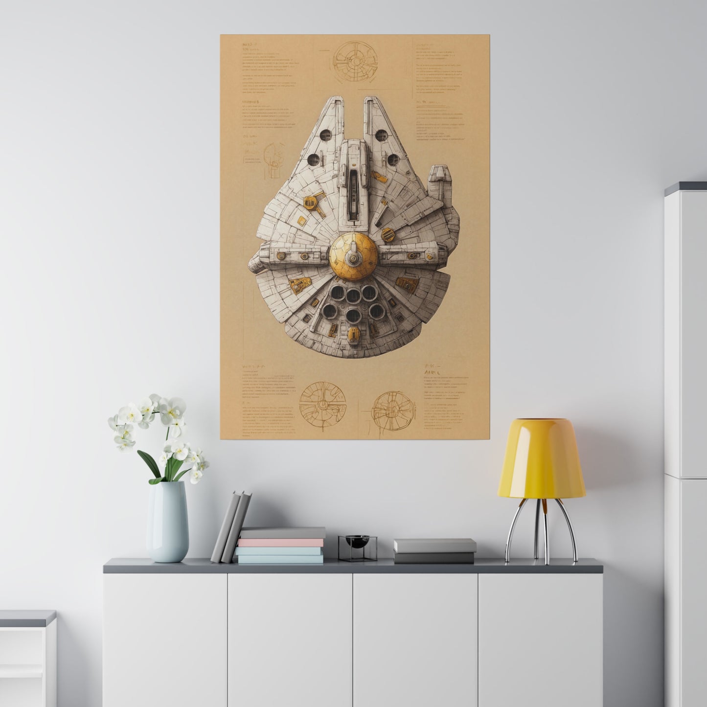 Falcon Top, Light, Ship concept canvas .75"