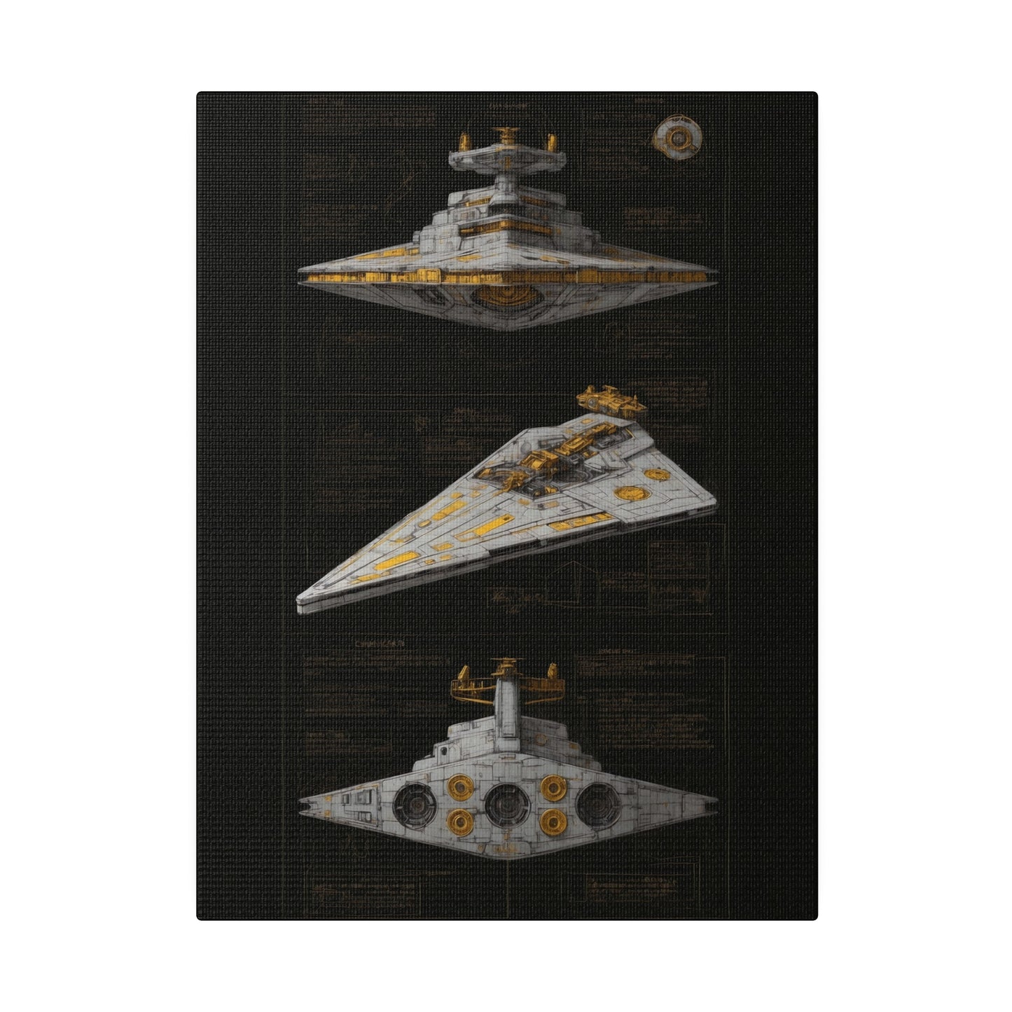 Destroyer, Dark, Ship concept canvas .75"