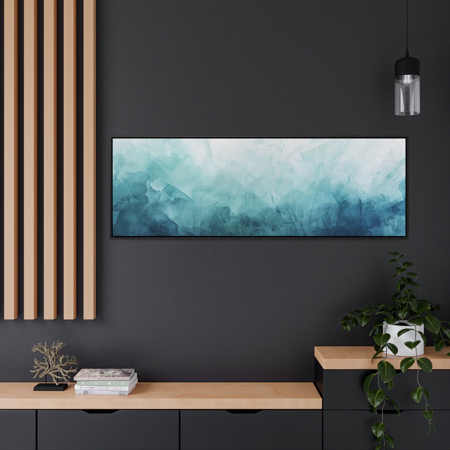 Decor Horizon , Blue Texture, Canvas Print, 1.25"