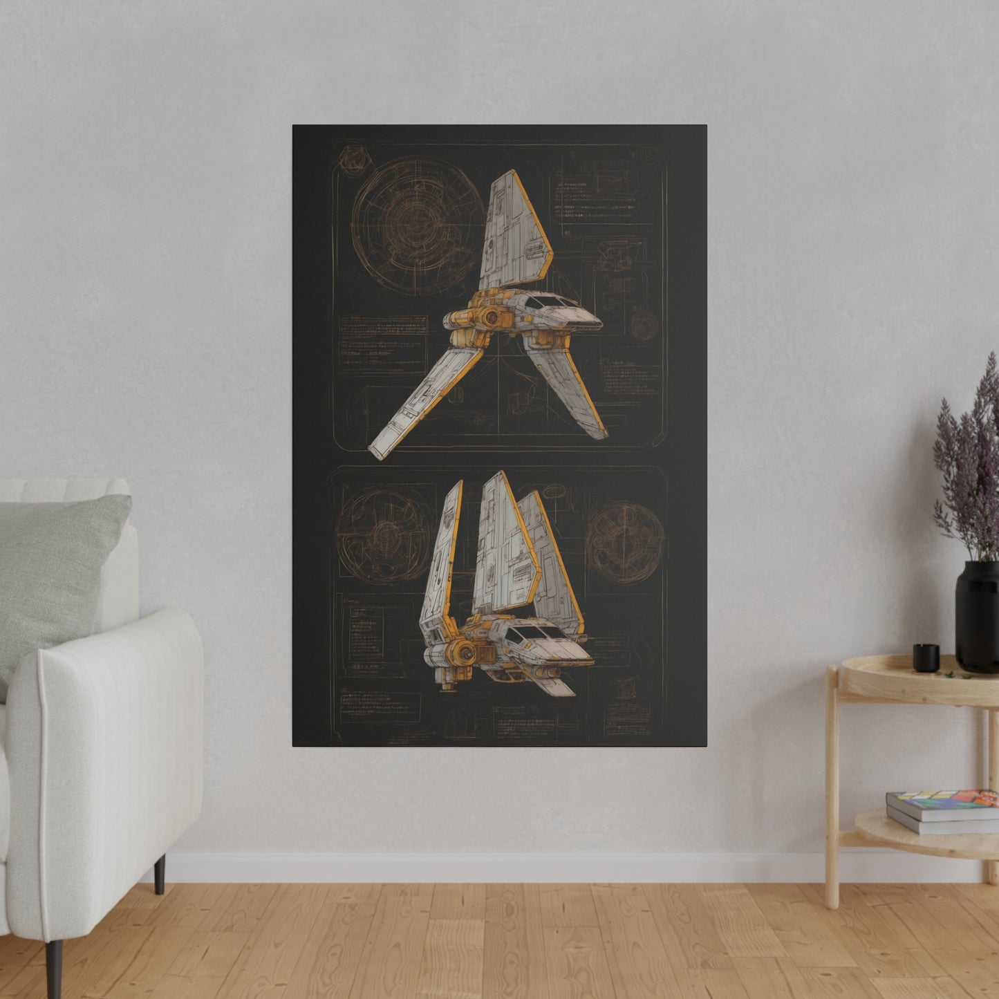 Shuttle, Dark, Ship concept canvas .75"