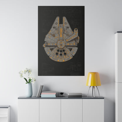 Falcon Top, Dark, Ship concept canvas .75"