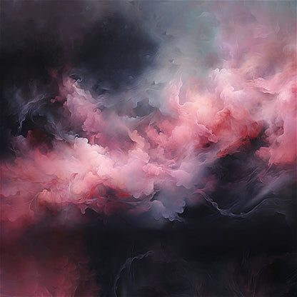 Decor Horizon, Pink and Black Clouds, Canvas Print, 1.25"