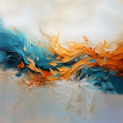 Decor Horizon , Orange and Blue Paint, Canvas Print, 1.25"