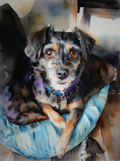 Delicate Watercolor Style Custom Pet Portrait