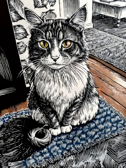 B&W Drawing Style Custom Pet Portrait