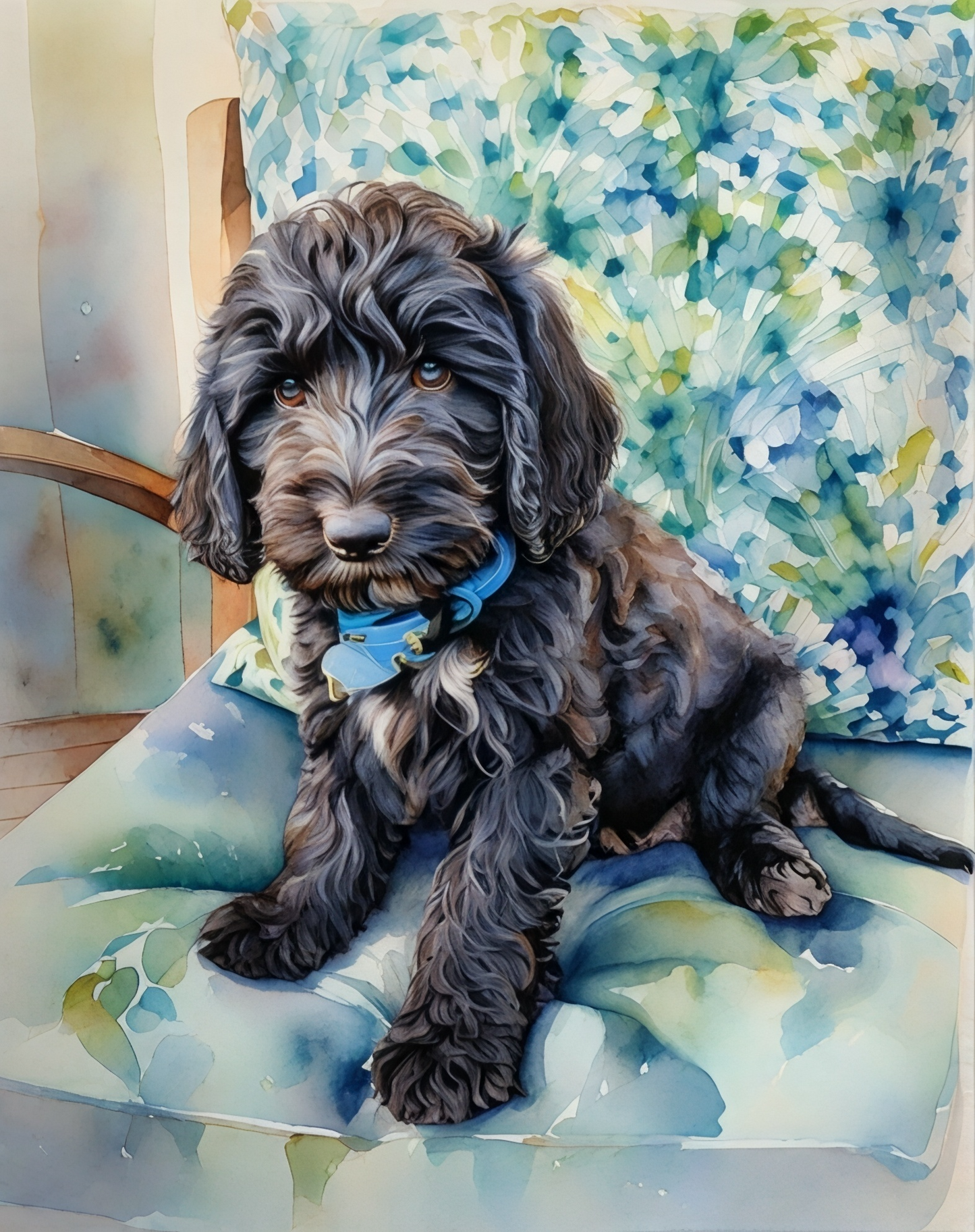 Delicate Watercolor Style Custom Pet Portrait