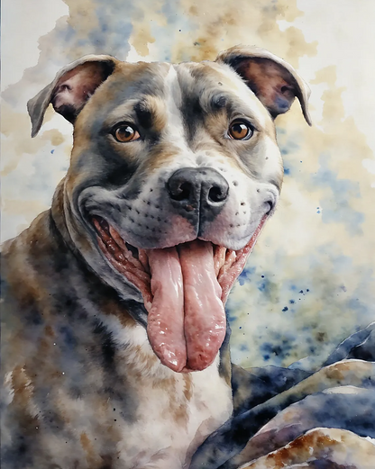 Delicate Watercolor Style Custom Pet Portrait