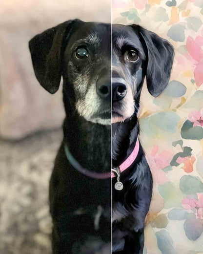 Delicate Watercolor Style Custom Pet Portrait